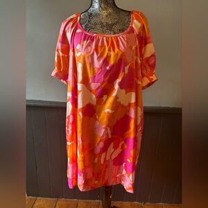 Free Assembly Size L Vibrant Pink and Orange Women's Dress